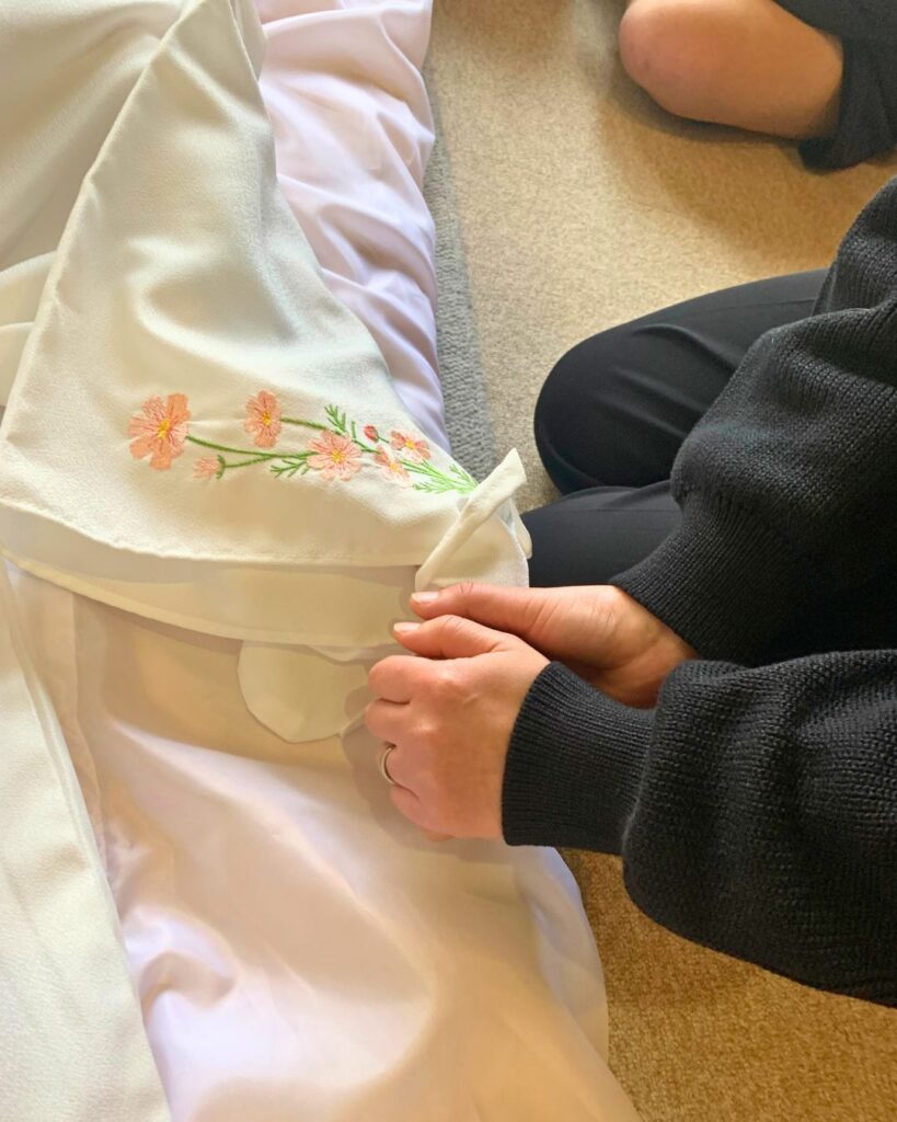 ひ孫さんとのお別れの握手